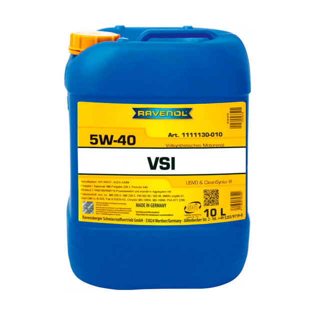 фото Ravenol моторное масло синтетическое vsi sae 5w-40 10 л