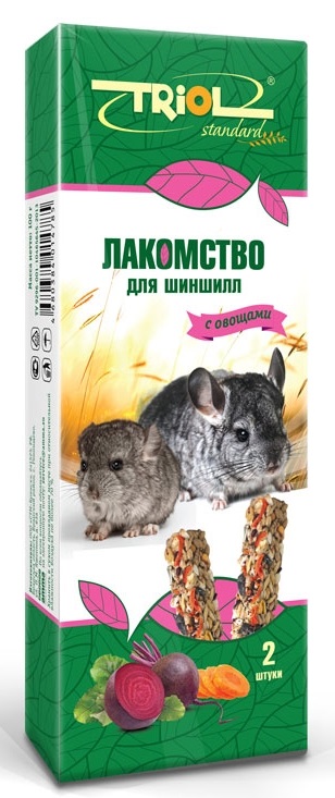 

Лакомство для шиншилл Тriol Standard с овощами, 2 шт, 100 г