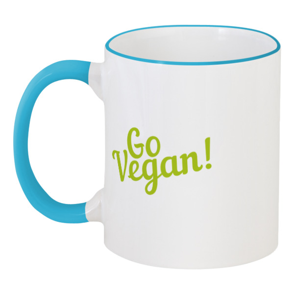 

Кружка Printio с цветной ручкой и ободком Go vegan!