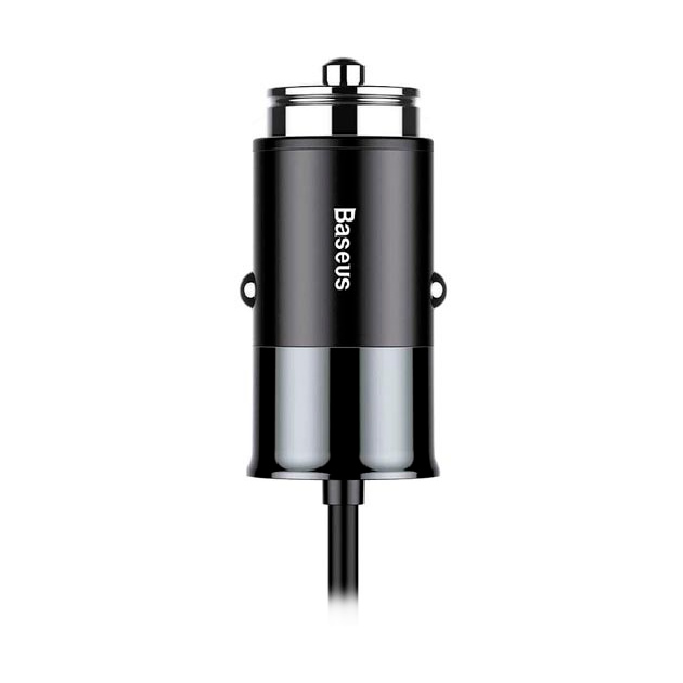 фото Автомобильное зарядное устройство baseus enjoy together 2-in-1 car charger dark gray