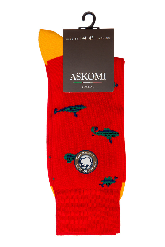 

Носки мужские ASKOMI АМ-6260 красные 27, Красный, АМ-6260