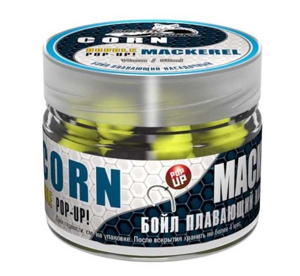 Бойл Sonik Baits Corn-Mackerel Fluo Pop-ups 90 мл, кукуруза/рыба