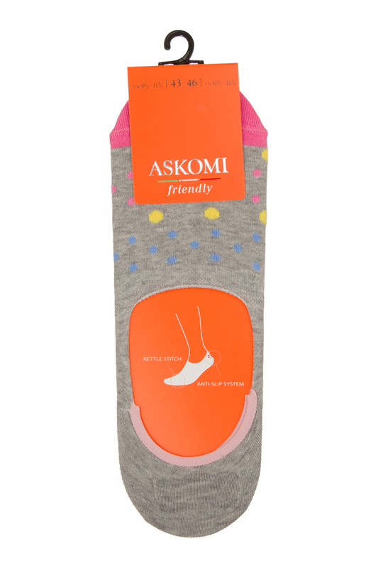 

Следки женские ASKOMI AF-I1020 серые 23, Серый, AF-I1020