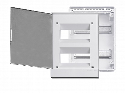

Бокс в нишу ABB Basic E 24М серая прозрачная дверь (c клеммами), Белый;серый, 1SZR004002A1207