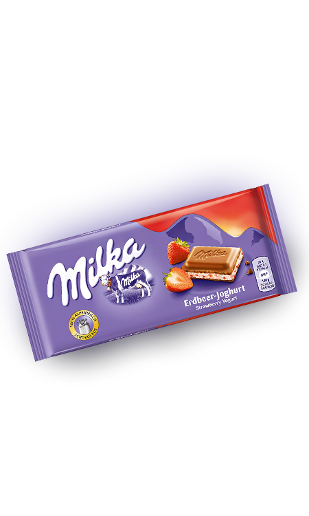 Молочный шоколад Milka Strawberry Yoghurt Chocolate 100 грамм Упаковка 22 шт