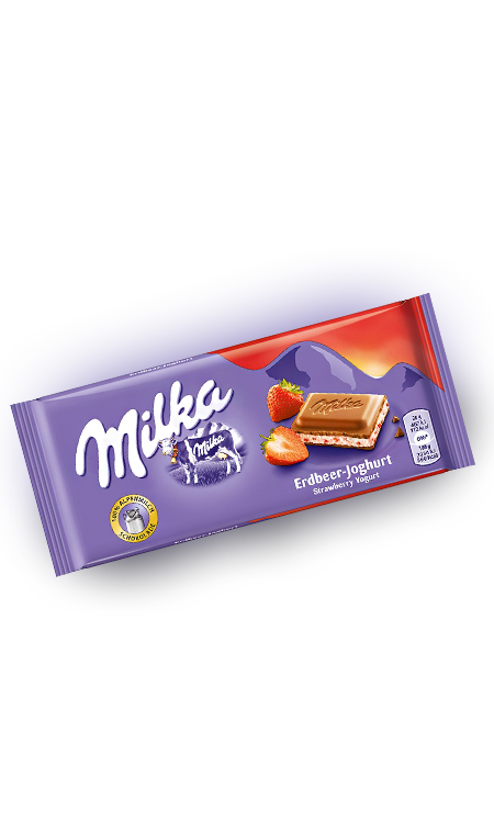 фото Молочный шоколад milka strawberry yoghurt chocolate 100 грамм упаковка 22 шт