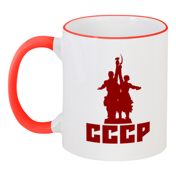 фото Кружка printio с цветной ручкой и ободком советский союз