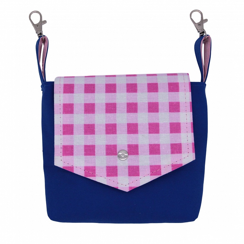 Поясная сумка женская Санта Лючия 5005, синий розовая клетка