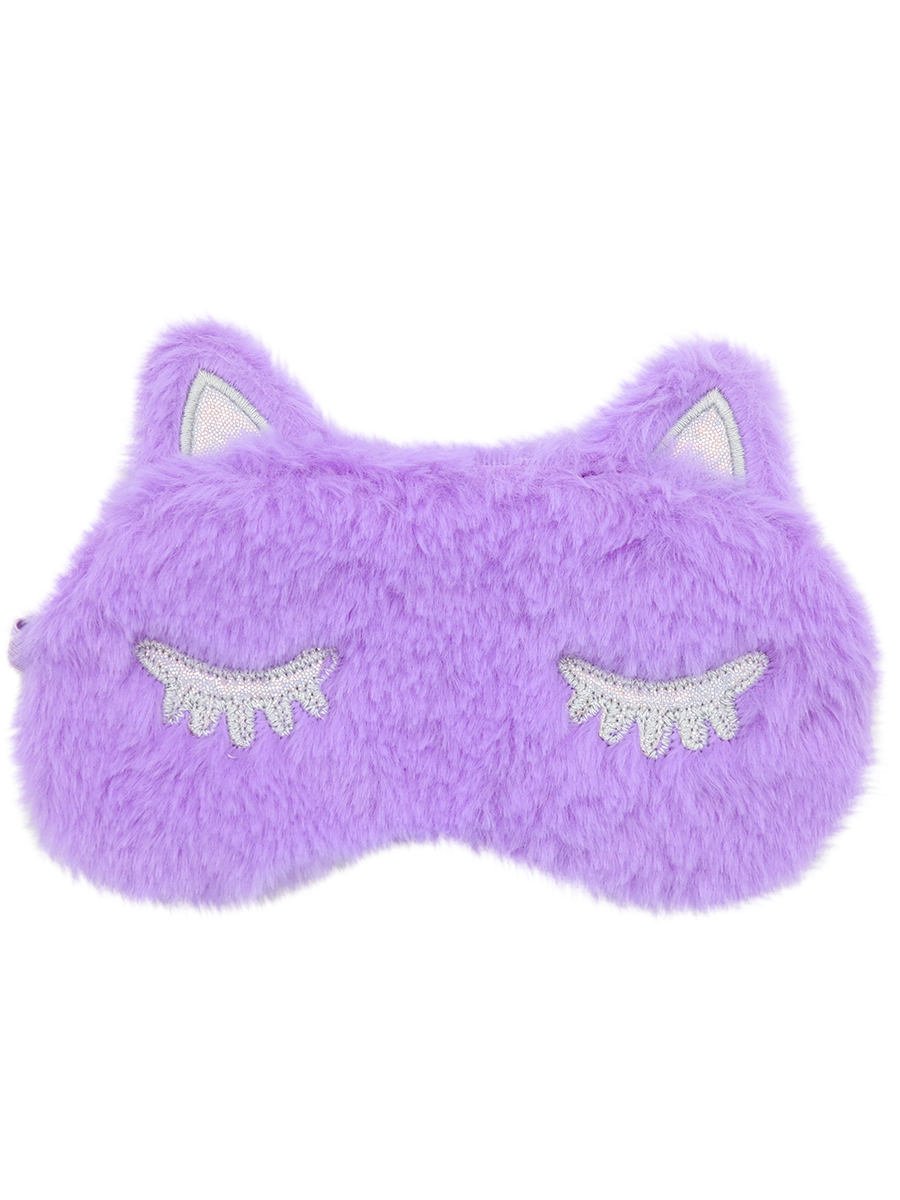 фото Маска для сна плюшевая кошечка warm dreams фиолетовая mihi-mihi