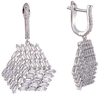 

Серьги женские из серебра Джей Ви MT1582-E01A51B2, фианит, MT1582-E01A51B2