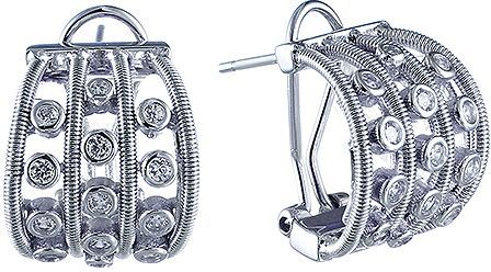 

Серьги женские из серебра Джей Ви DM2230E, фианит, DM2230E