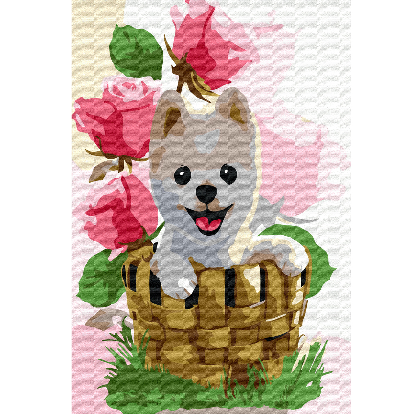 

Картина по номерам Molly Щенок в корзинке