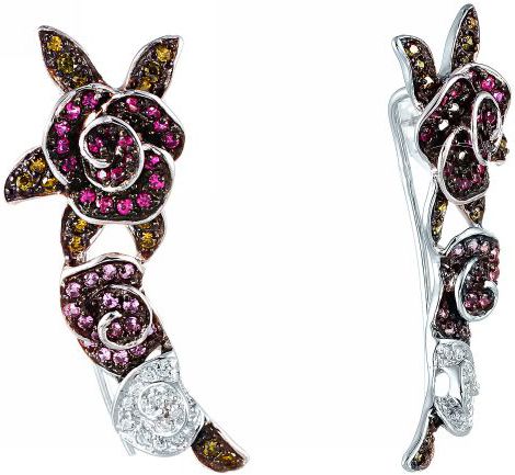 

Серьги женские из серебра Джей Ви E140056B, фианит, E140056B