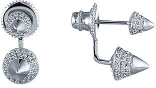 

Серьги женские из серебра Джей Ви MJ-2464SE-1, фианит, MJ-2464SE-1