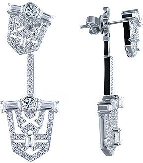 

Серьги женские из серебра Джей Ви WSE26151-BR, фианит, WSE26151-BR