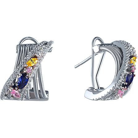 

Серьги женские из серебра Джей Ви DM2259E, фианит, DM2259E