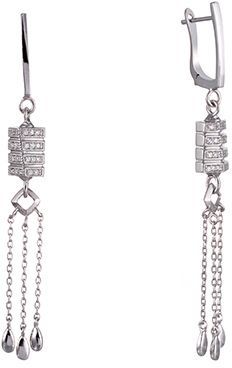 

Серьги женские из серебра Джей Ви BJ416E, фианит, BJ416E