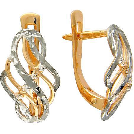 

Серьги женские из золота Эстет 01С114741, фианит, 01С114741