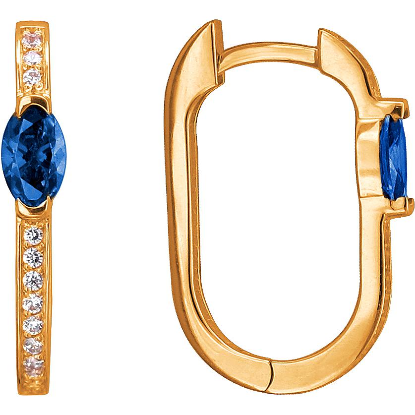

Серьги женские из золота Эстет 01С2112336-2, фианит/алпанит, 01С2112336-2