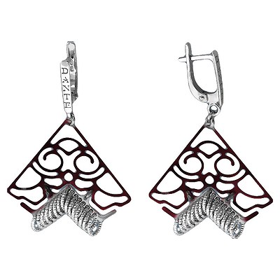 

Серьги женские из серебра Эстет П4С059607, без вставки, П4С059607