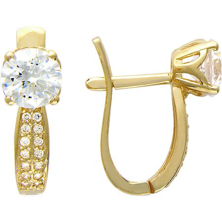 

Серьги из желтого золота Эстет 01С134572, фианит, 01С134572