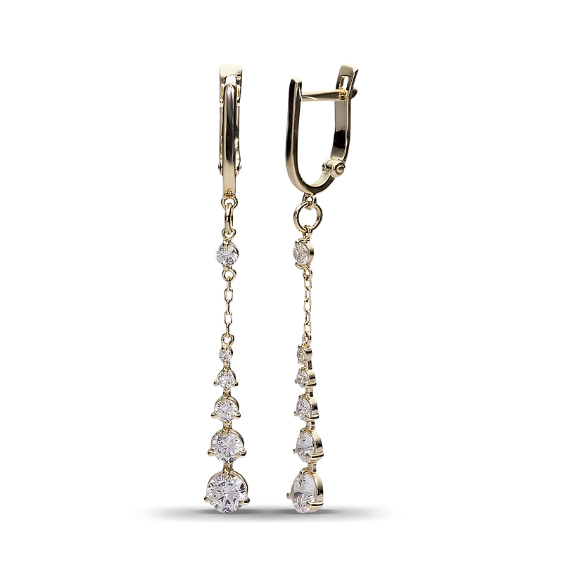 

Серьги женские из золота Эстет 01С134482, фианит, 01С134482