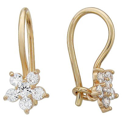 

Серьги женские из золота Эстет 01С116165, фианит, 01С116165