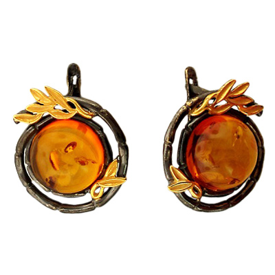 

Серьги женские из серебра Эстет 51С452024ПЧ, янтарь, 51С452024ПЧ