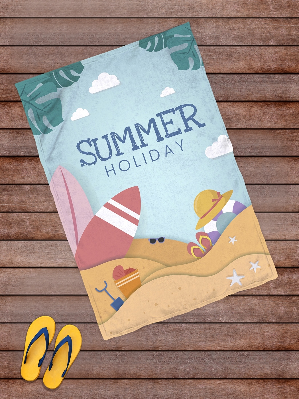 фото Плед покрывало пляжное для пикника флис 145х100 summer holiday sfer.tex
