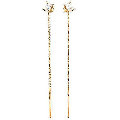

Серьги женские из золота Эстет 01С117249, фианит, 01С117249
