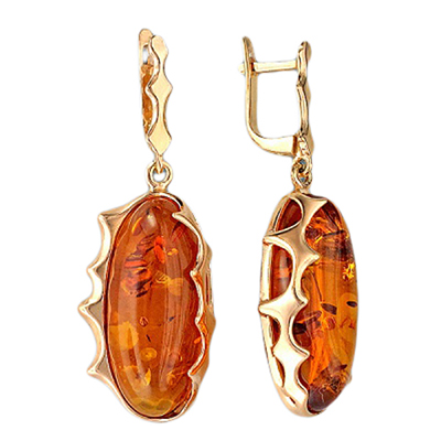 

Серьги женские из серебра Балтийское золото 51С450088П, янтарь, 51С450088П