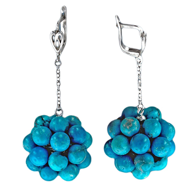 

Серьги женские из серебра Эстет 51С450692Р, бирюза, 51С450692Р