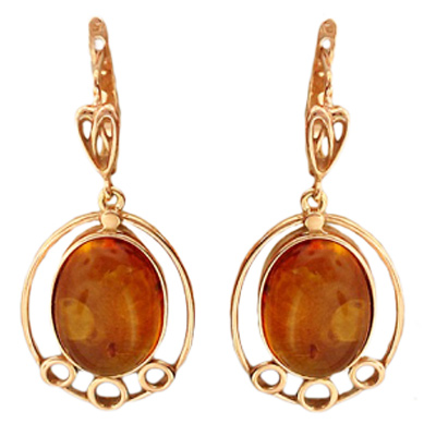 

Серьги женские из серебра Эстет 51С452002П, янтарь, 51С452002П