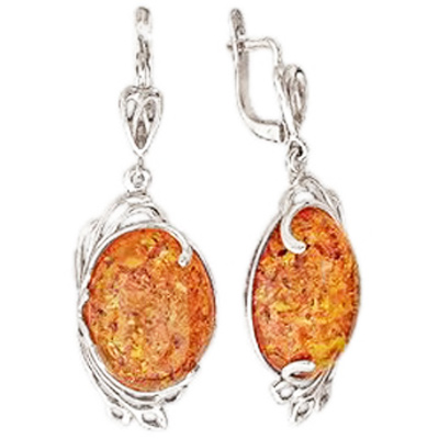 

Серьги женские из серебра Эстет 51С450516П, янтарь, 51С450516П