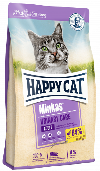 фото Сухой корм для кошек happy cat minkas adult urinary care для профилактики мкб, птица, 10кг