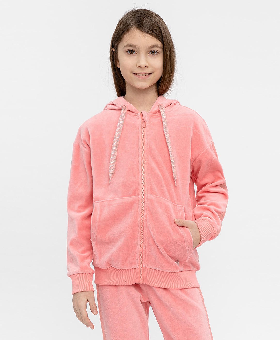 

Толстовка для девочек Button Blue, цв. розовый, р-р 140, 120BBGC16081200