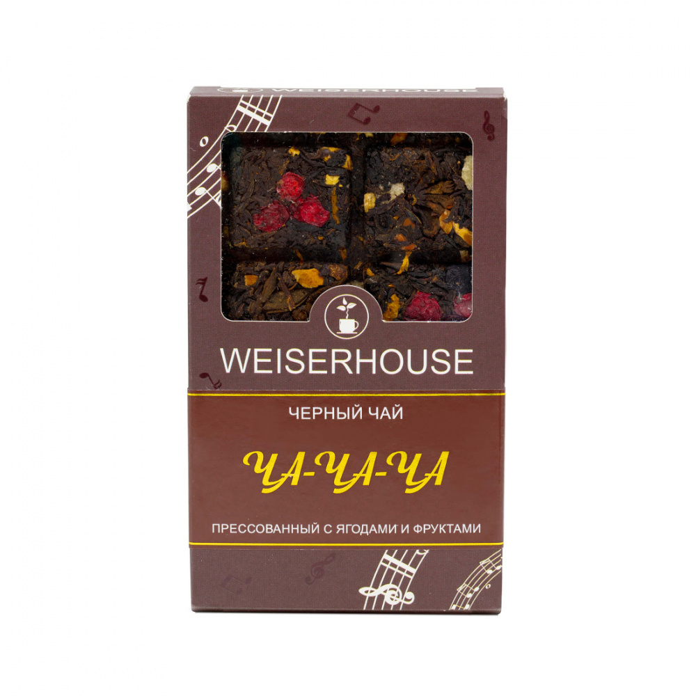 

Чай Weiserhouse Ча-Ча-Ча, чёрный прессованный с добавками, плитка, 75 гр