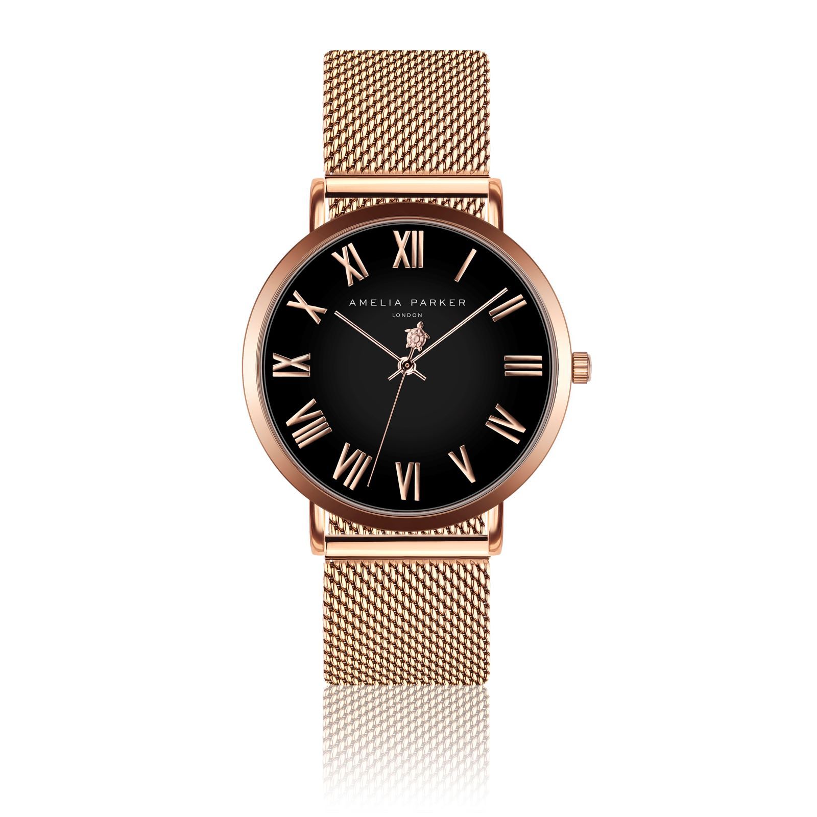 фото Часы наручные кварцевые женские amelia parker grand noir rose gold mesh/ab6-b028r