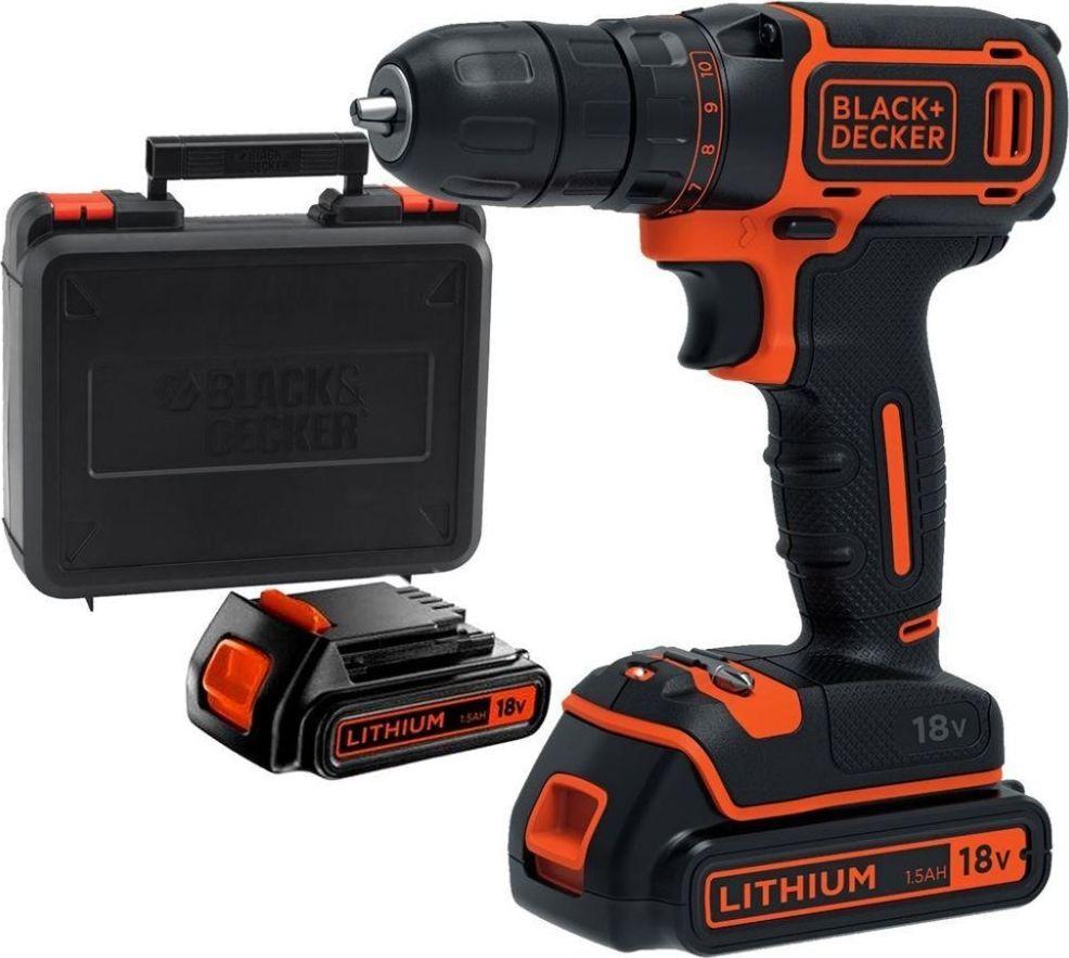 фото Акк. безударная дрель-шуруповерт b&d bdcdc18k1b-qw black+decker