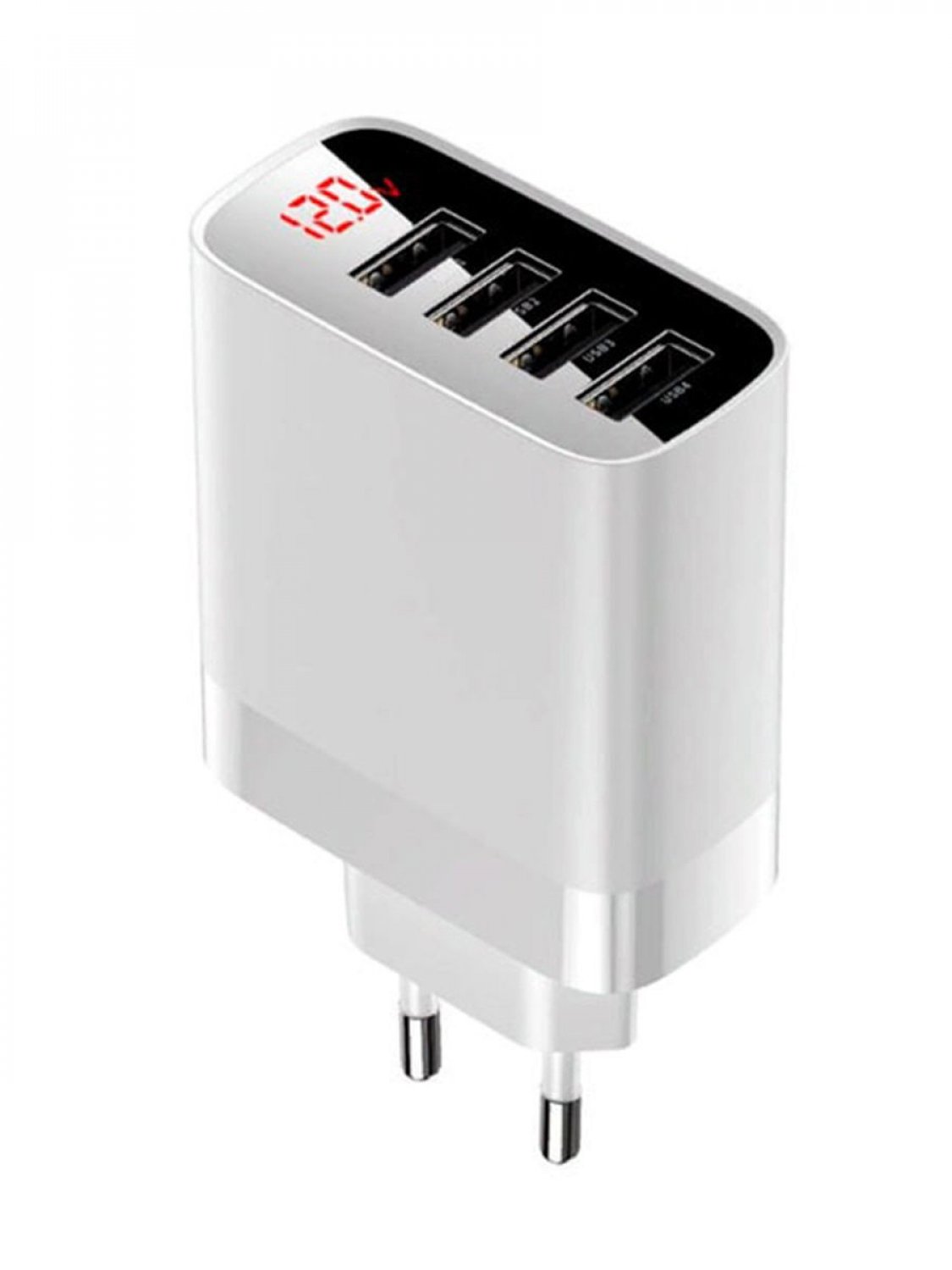 фото Сетевое зарядное устройство baseus mirror lake, 4xusb, 2,4 a, (ccjmhb-b02) white