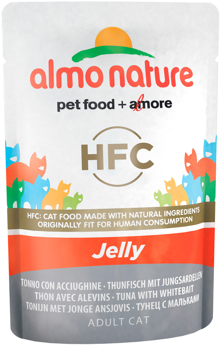 фото Влажный корм для кошек almo nature hfc jelly, с тунцом и сардинами, 24шт по 55г