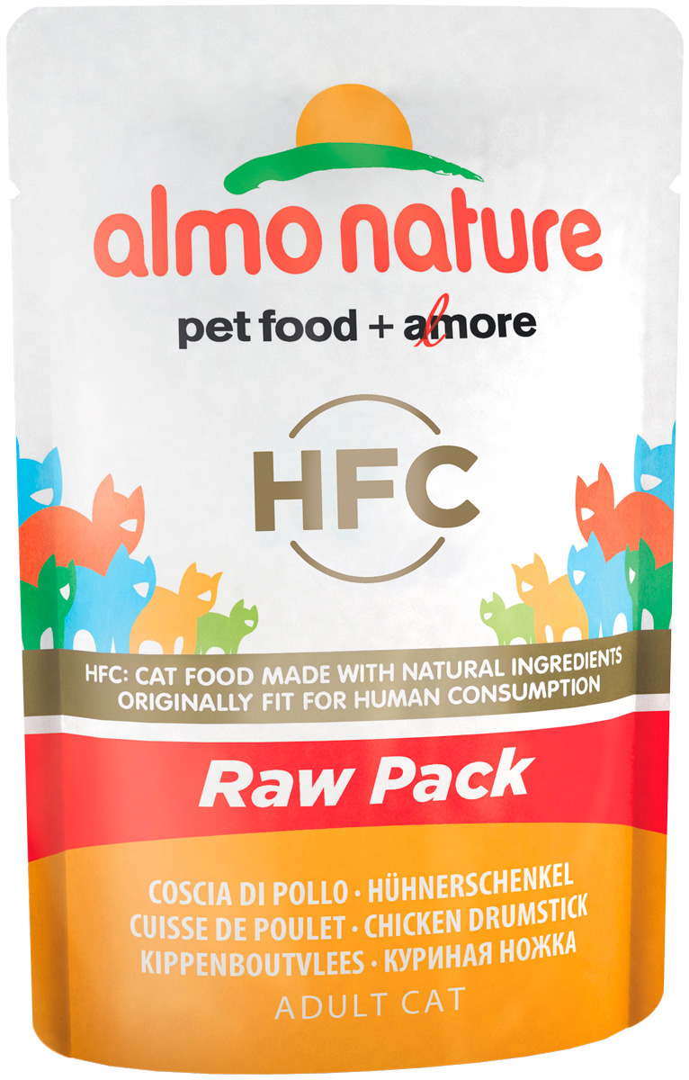 

Влажный корм для кошек Almo Nature HFC Raw Pack, с куриными бедрышками, 24шт по 55г, HFC Raw Pack