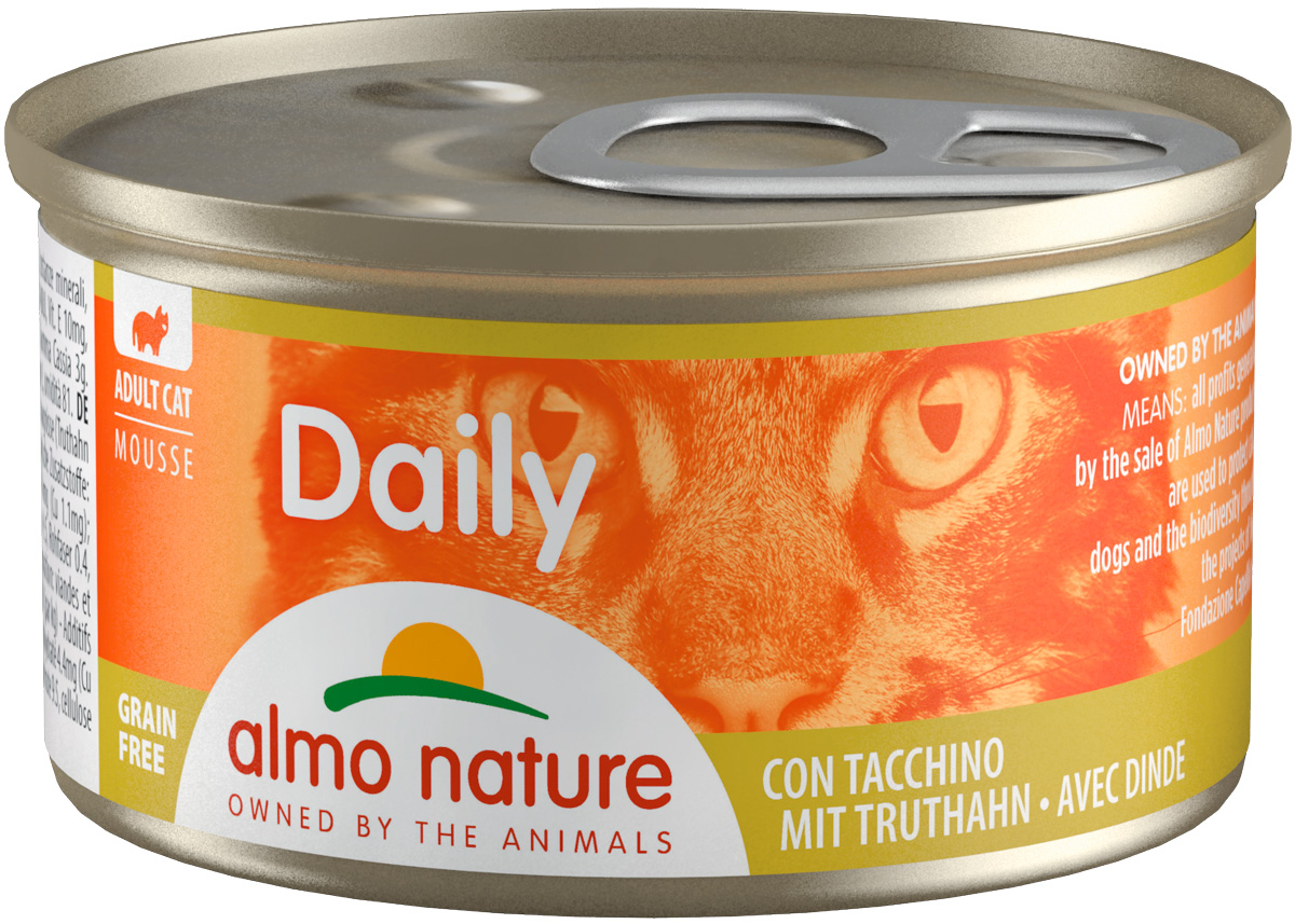 фото Консервы для кошек almo nature daily, нежный мусс с индейкой, 24шт по 85г