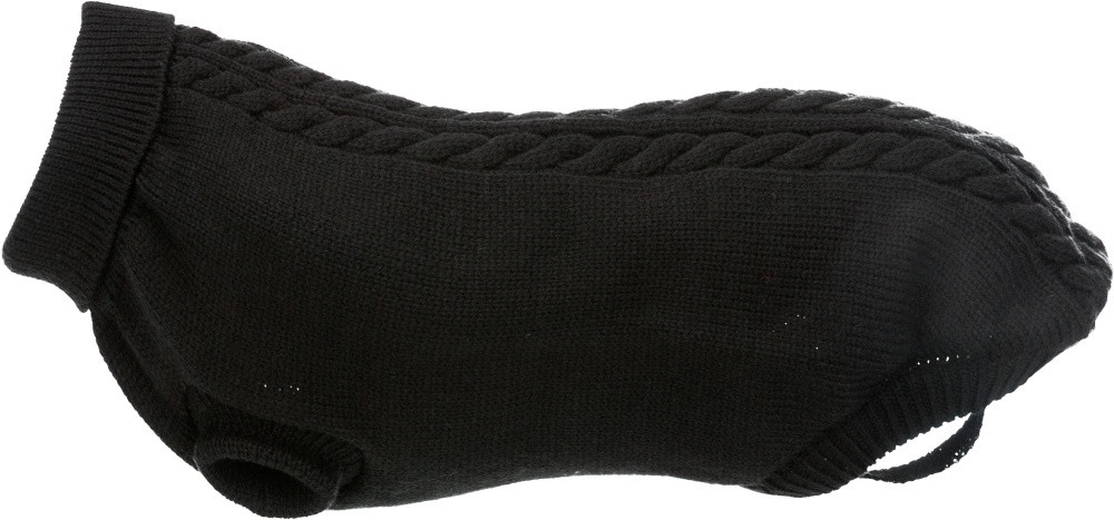 фото Свитер для собак trixie kenton, унисекс, черный, s, длина спины 36 см
