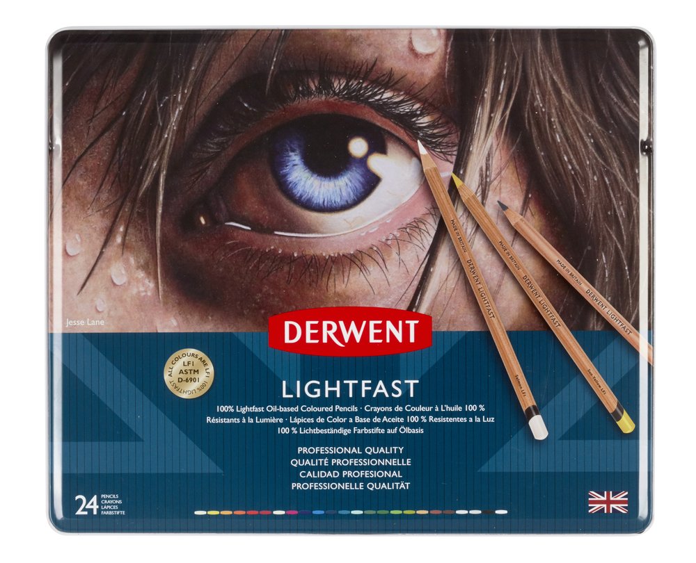 

Цветные карандаши Derwent "Lighfast", на масляной основе, 24 цвета, Бежевый;розовый;зеленый;бирюзовый;фиолетовый;синий;коричневый;белый;черный