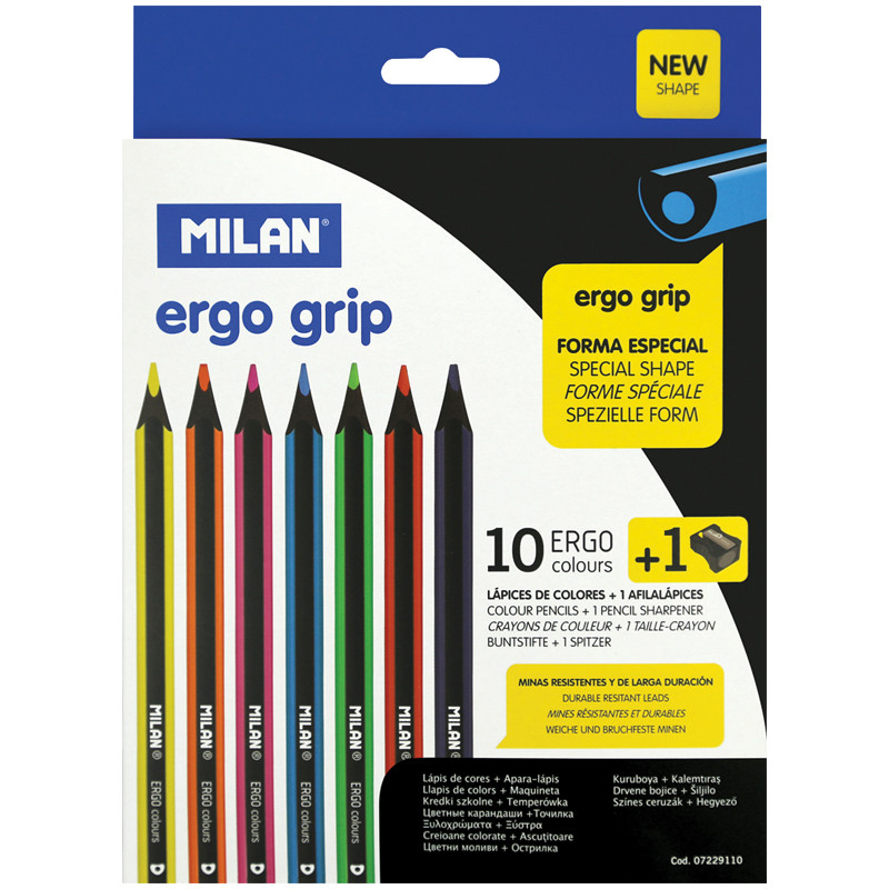 

Карандаши пластиковые "Ergo Grip", 10 цветов
