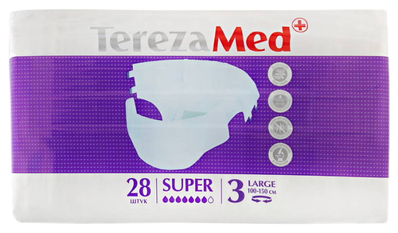 Купить TerezaMed Подгузники для взрослых Super р.3 large N28