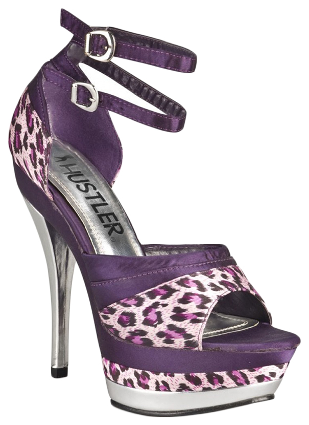 фото Босоножки hustler shoes violet leopard с серебристой шпилькой р.36 hustler lingerie