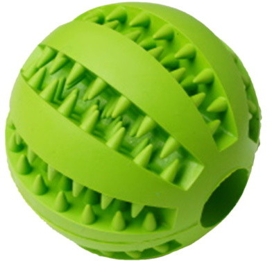 фото Развивающая игрушка для собак homepet silver series, мяч для чистки зубов, зеленый, 7 см