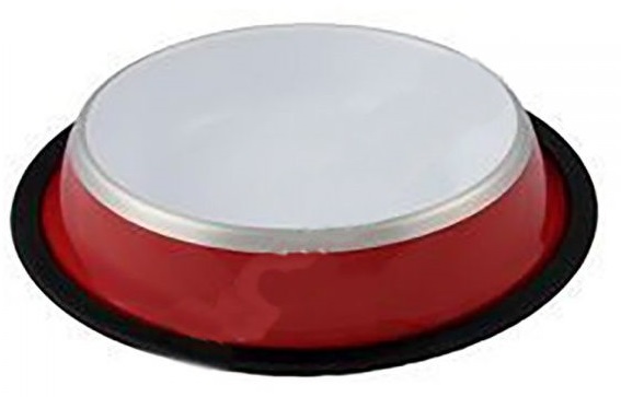 фото Одинарная миска для кошек и собак ankur, металл, красный, 0.25 л